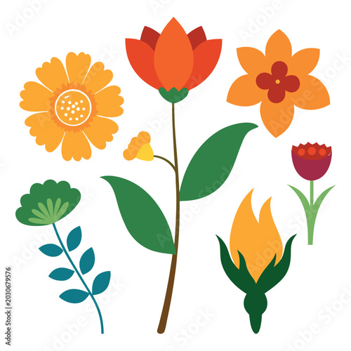 set of flower icons