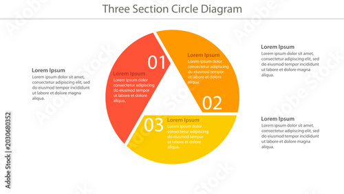 Three Section Circle Diagram Infographic Template