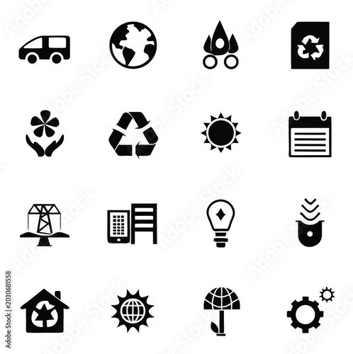 Eco Business and ESG Management Line Icons Editable Stroke Set 
