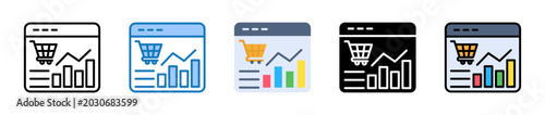 Market Trend multiple style icons set design vector illustration. 