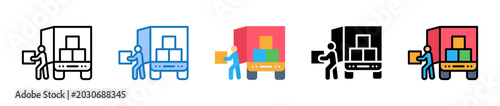 Konstfotografi Unload multiple style icons set design vector illustration.