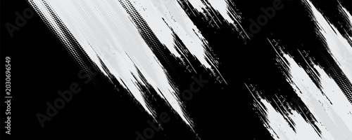 Schilderij op canvas Dots halftone white and blue color pattern gradient grunge texture background