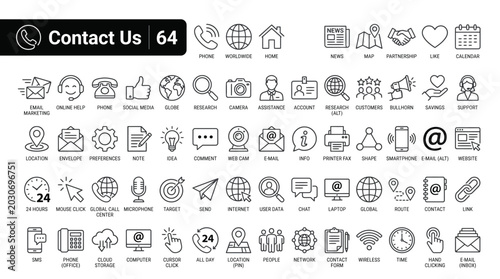 Slika na platnu Contact line icons set