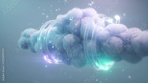 Abstract 3D Smoke and Water Droplets Motion Background