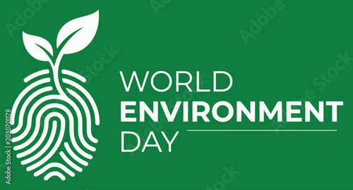 Photos World environment day concept fingerprint with sprout green background sustainab