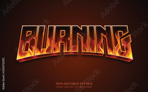 Burning flames 3d editable text style effect