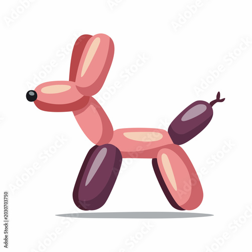 Pink Balloon Dog Illustration