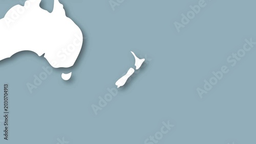 New Zealand Location on Global Map Cinematic Zoom Out View