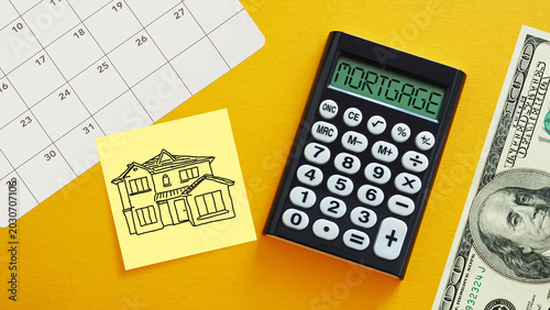 фотографія Mortgage planning and home financing concept with real estate loan calculation,