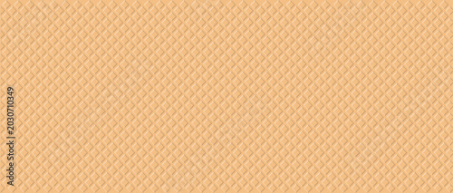 Quadro su tela Seamless waffle texture background, wafer pattern, crispy ice cream cone surface