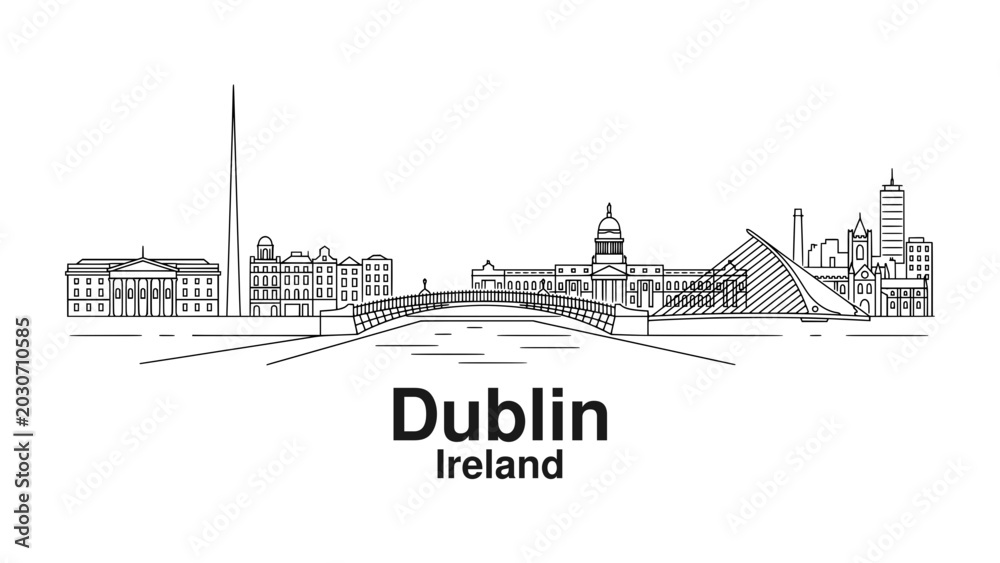 Naklejka premium Dublin, Ireland Isolated