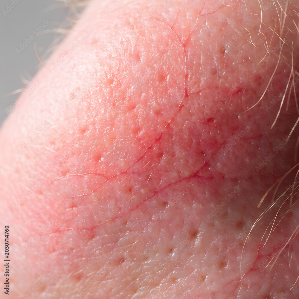 Fototapeta premium Sensitive Facial Skin with Rosacea and Redness Macro Shot