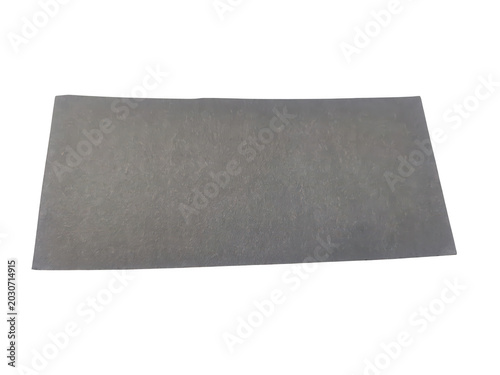 Canvastavla Textured dark gray rectangular fabric with frayed edges