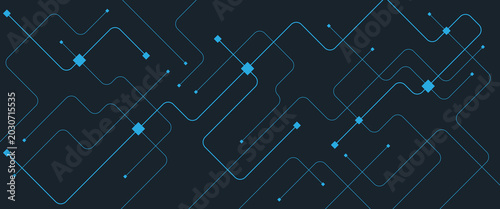 Canvastavla Abstract futuristic technology with crossed lines and dots geometric vector back