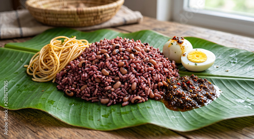 Ghanaian Waakye Rice and Beans 8K Food Photography