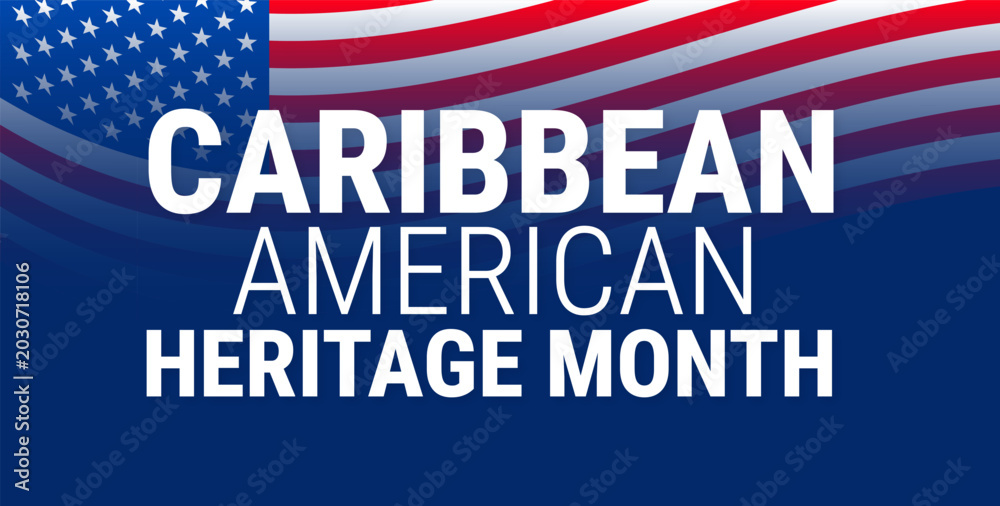 Fototapeta premium Caribbean American Heritage Month background, banner, card or poster design template is observed every year during June, to raise awareness about the mission. Vector illustration.
