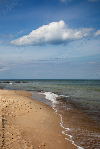 Beautiful cloud over the Baltic Sea in Dziwnowek, Poland