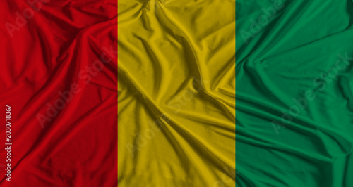 Canvastavla Guinea flag with fabric texture background