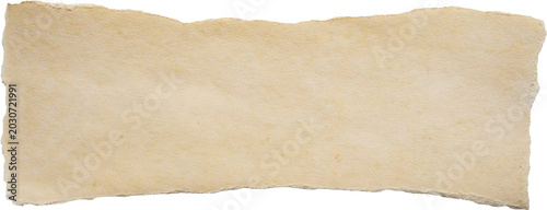 piece of old vintage paper tear isolated on white background