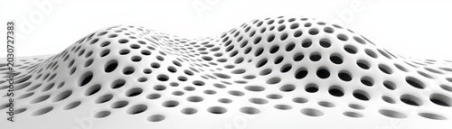 Abstract design with perforated surface texture.