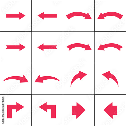 Minimal Filled Pink Arrow Icon Set Vector Collection