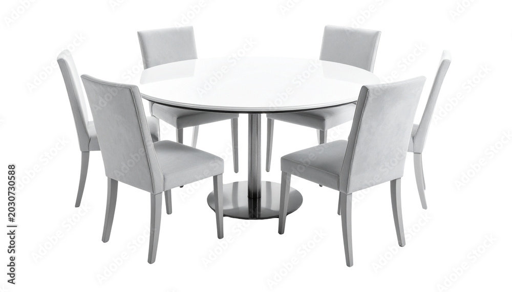 Fototapeta premium a round table with chairs around it, isolated on transparent background