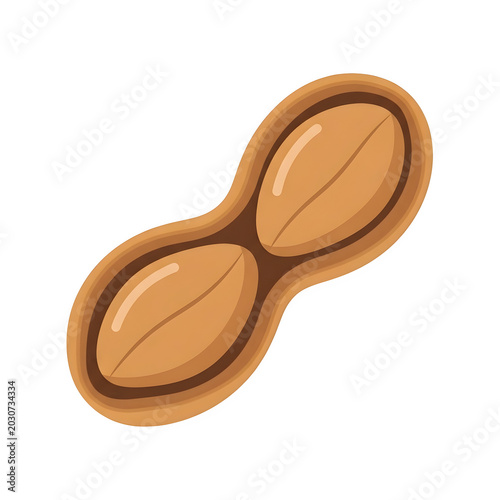 Two joined brown almonds icon