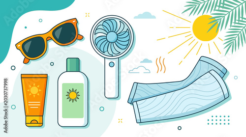 Summer Vacation Beach Protective Wear.