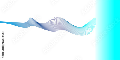 Fotografía Abstract Minimalist Gradient Wave Line Art Vector Background.