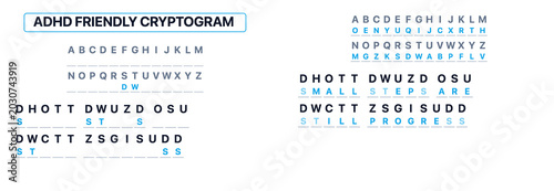 Tableau sur toile ADHD-friendly cryptogram with symbols and letters for puzzles