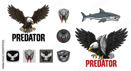 Eagle Predator Logo Design Elements.