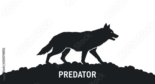 Black silhouette of a wolf predator.