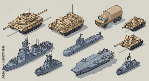Military Vehicles and Warships Collection.