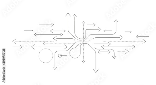 Bild auf Leinwand Abstract Arrows Network Flow and Connection Concept