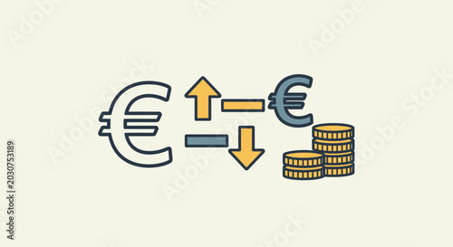 Euro currency symbol exchange rate.