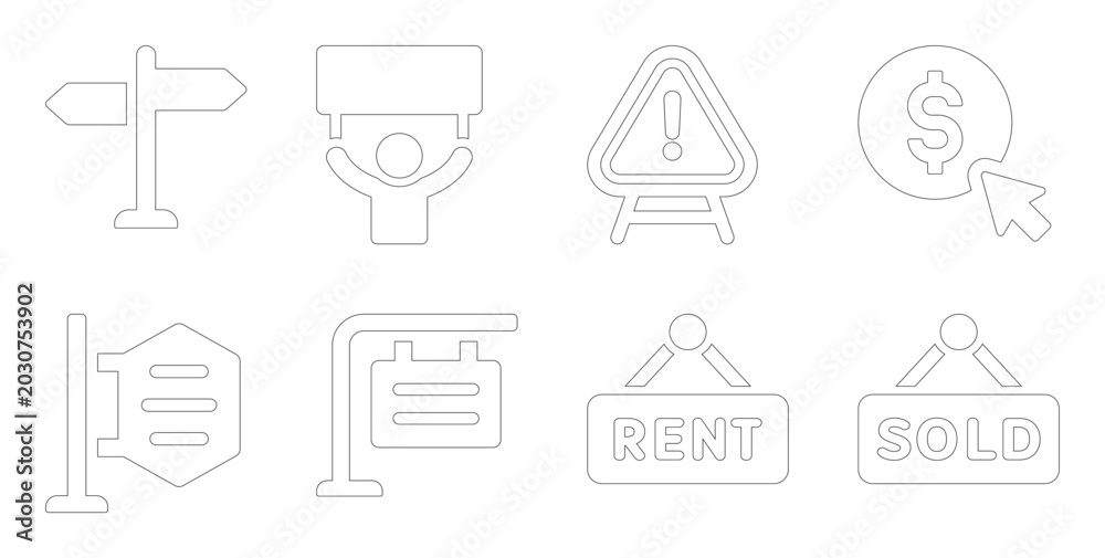 Fototapeta premium Real Estate Sign Vector Illustration