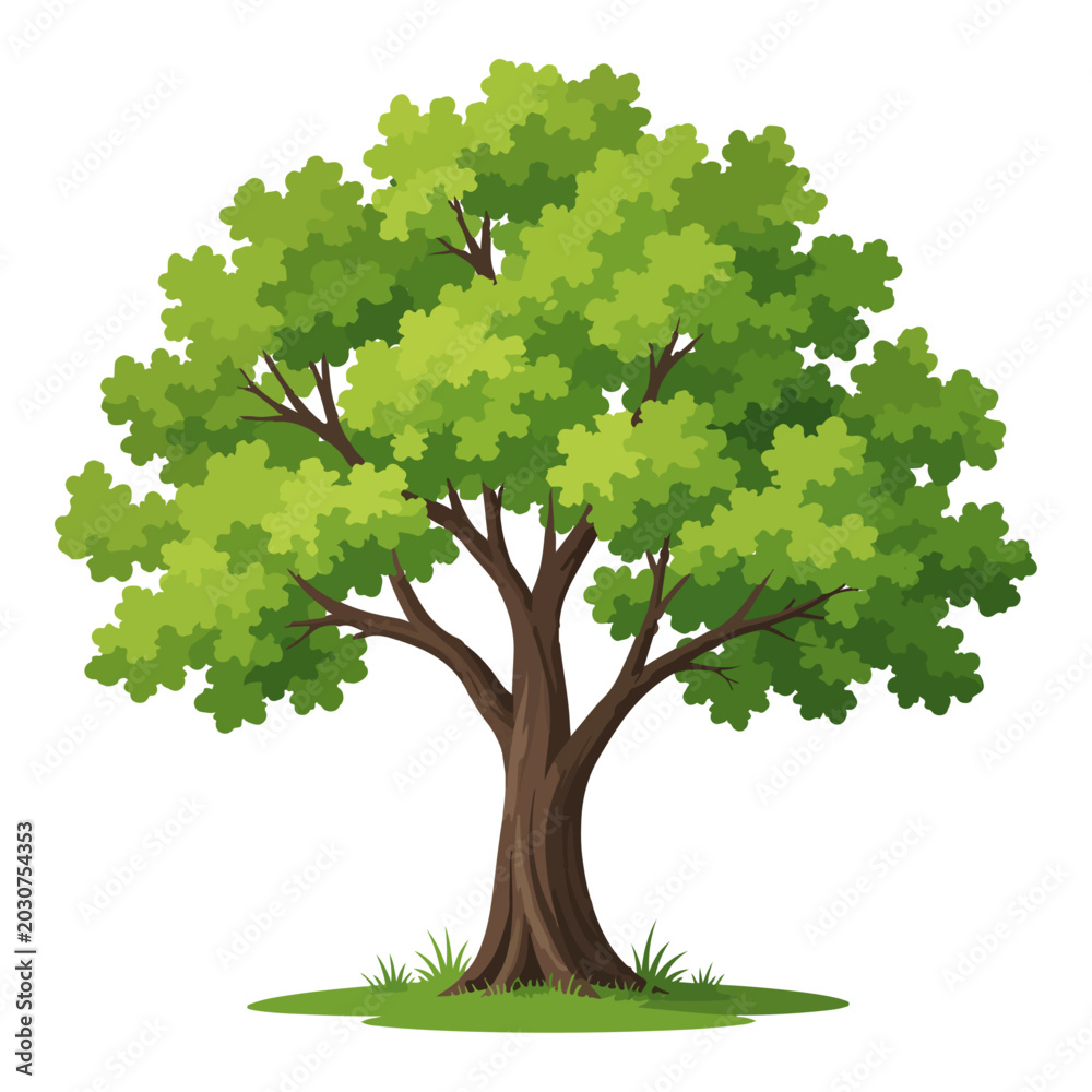 Fototapeta premium Stylized tree with layered foliage