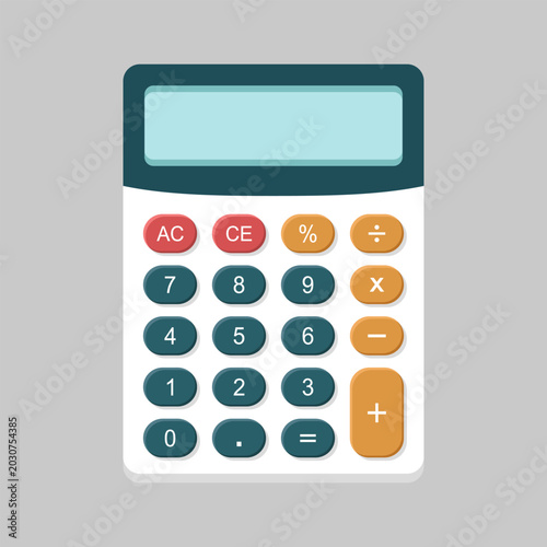 Calculator icon in colorful flat style. Mathematics vector illustration on isolated background. Calculation sign business concept.