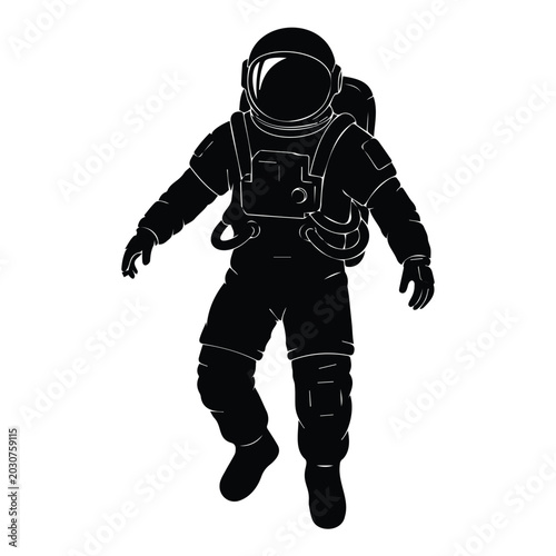 Photography Astronaut floating in space, a weightless vector illustration of a cosmonaut experiencing zero gravity