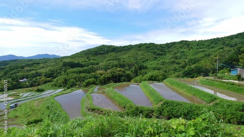 水田と空（大分県別府市内成）