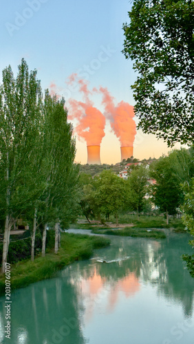 Central Nuclear de Trillo Seen from the Tajo River, Guadalajara, Spain