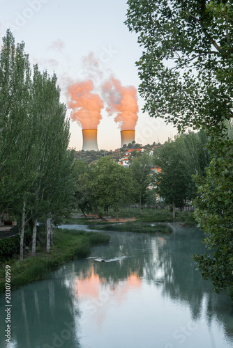 Central Nuclear de Trillo Seen from the Tajo River, Guadalajara, Spain