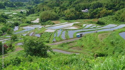水田と空（大分県別府市内成）