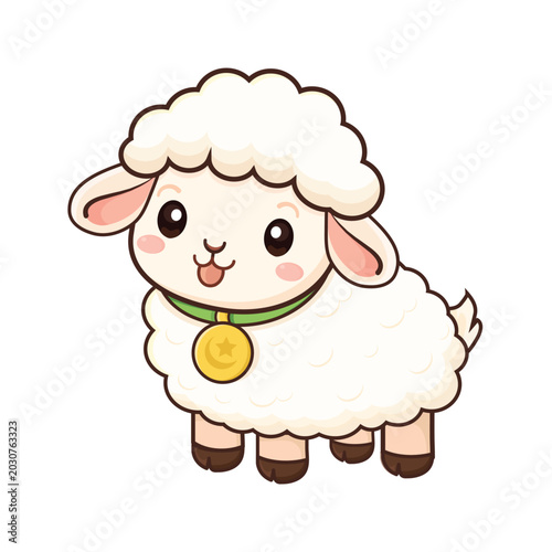 Sheep cartoon illustration. Domba. Lamb