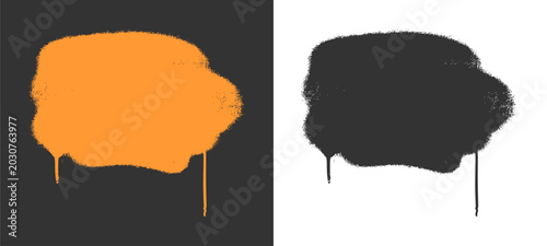 Canvas-taulu Abstract orange and black horizontal paint blocks showcasing messy fluid ink bleeding drips for alternative youth subculture streetwear merchandise banner backdrop layout print clip art
