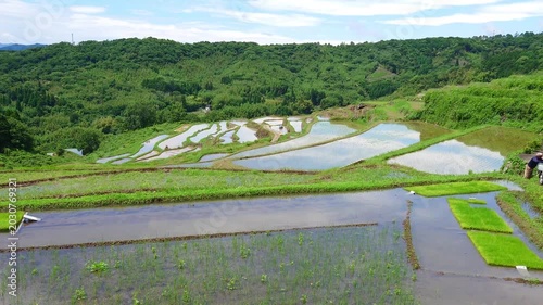 水田と空（大分県別府市内成）