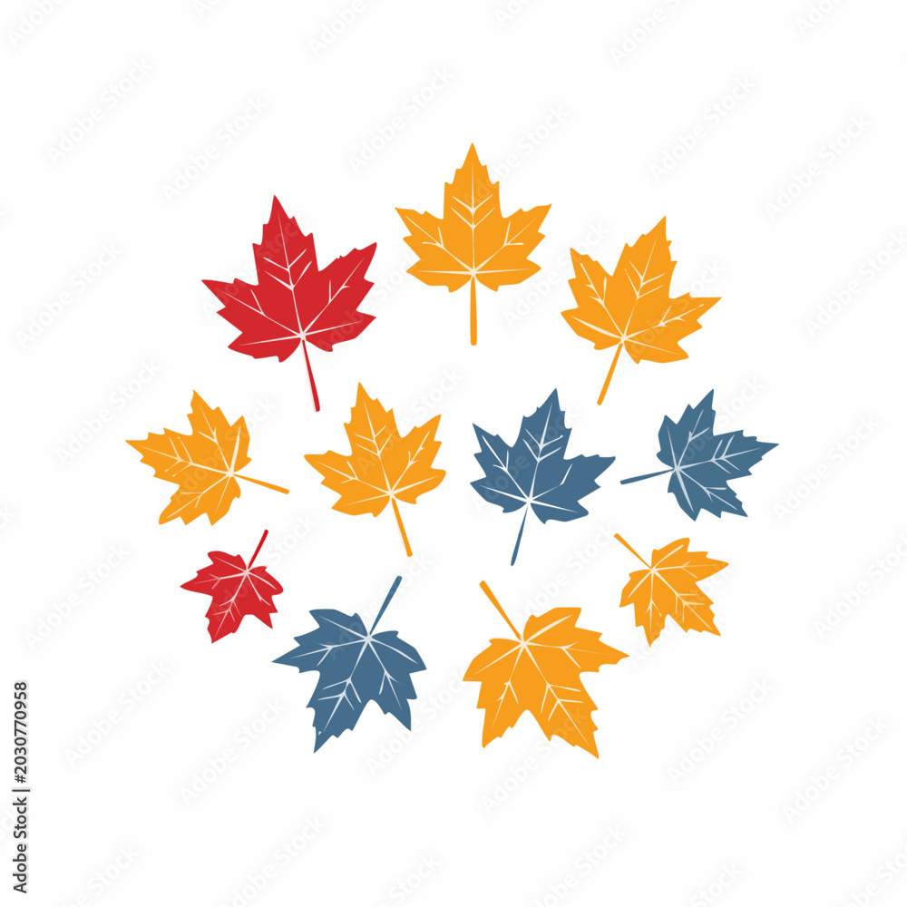 Fototapeta premium Autumn Maple Leaves Circle