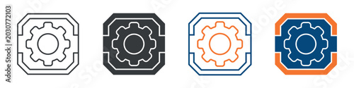 Cuadro en lienzo Titanium Icon Set Multiple Style Collection