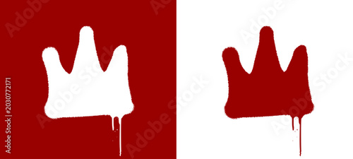 Canvas-taulu Bold red crown illustration elements capturing raw spray paint street art style for alternative youth subculture streetwear apparel typography backdrop pattern layout banner design clip art