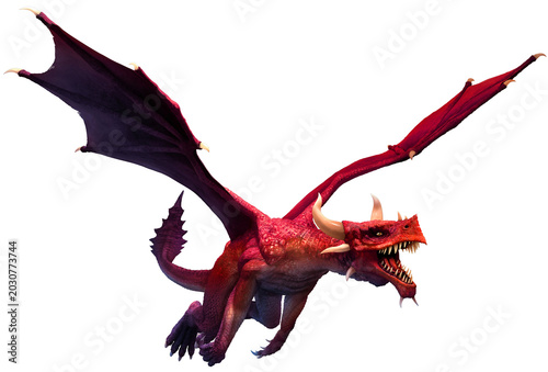 Obraz na plátně Red dragon 3D illustration